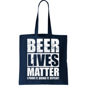 Beer Lives Matter Pour It Drink It Repeat Tote Bag