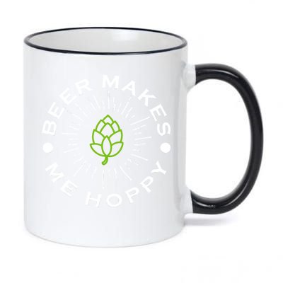 Beer Makes Me Hoppy 11oz Black Color Changing Mug