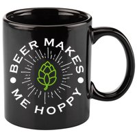Beer Makes Me Hoppy 11oz C Handle Ceramic Mug