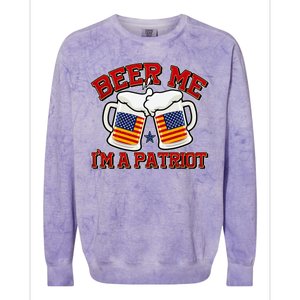 Beer Me I'm A Patriot USA Flag Beer Mugs Colorblast Crewneck Sweatshirt