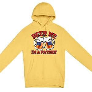 Beer Me I'm A Patriot USA Flag Beer Mugs Premium Pullover Hoodie