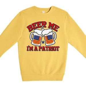 Beer Me I'm A Patriot USA Flag Beer Mugs Premium Crewneck Sweatshirt