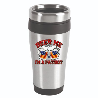 Beer Me I'm A Patriot USA Flag Beer Mugs 16oz Travel Tumbler
