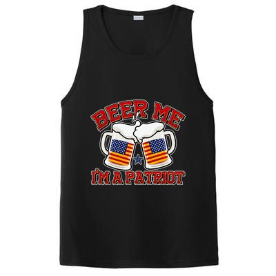 Beer Me I'm A Patriot USA Flag Beer Mugs PosiCharge Competitor Tank