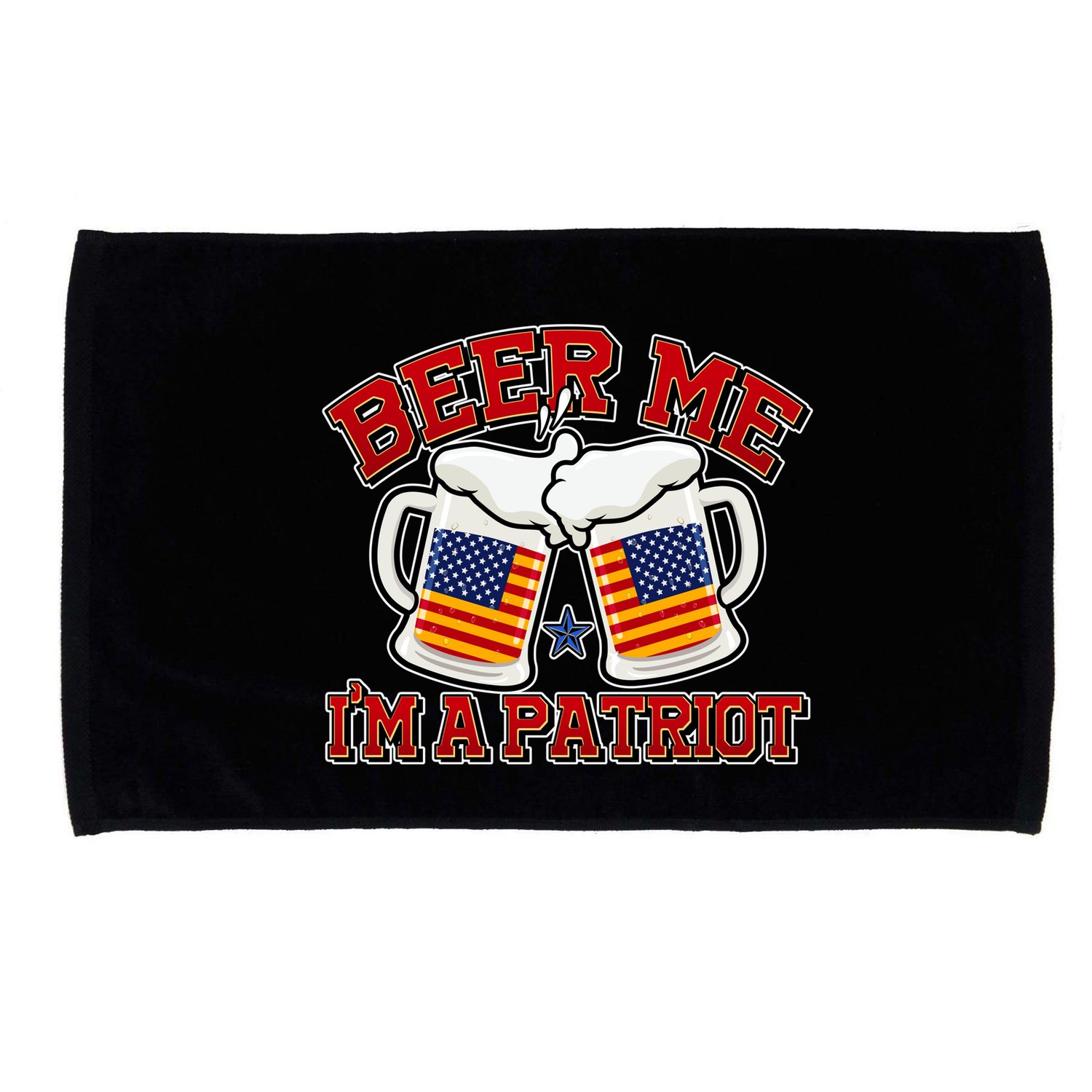 Beer Me I'm A Patriot USA Flag Beer Mugs Microfiber Hand Towel