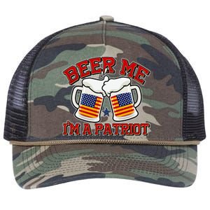 Beer Me I'm A Patriot USA Flag Beer Mugs Retro Rope Trucker Hat Cap