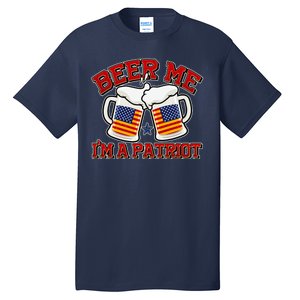 Beer Me I'm A Patriot USA Flag Beer Mugs Tall T-Shirt