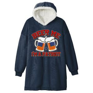 Beer Me I'm A Patriot USA Flag Beer Mugs Hooded Wearable Blanket