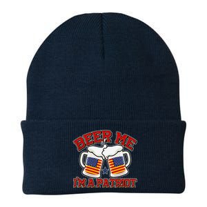 Beer Me I'm A Patriot USA Flag Beer Mugs Knit Cap Winter Beanie