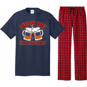 Beer Me I'm A Patriot USA Flag Beer Mugs Pajama Set