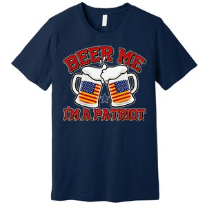 Beer Me I'm A Patriot USA Flag Beer Mugs Premium T-Shirt