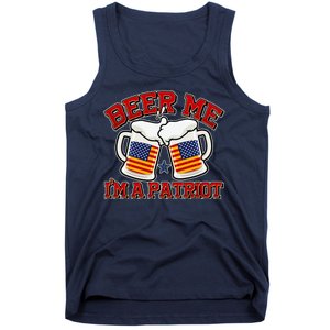 Beer Me I'm A Patriot USA Flag Beer Mugs Tank Top