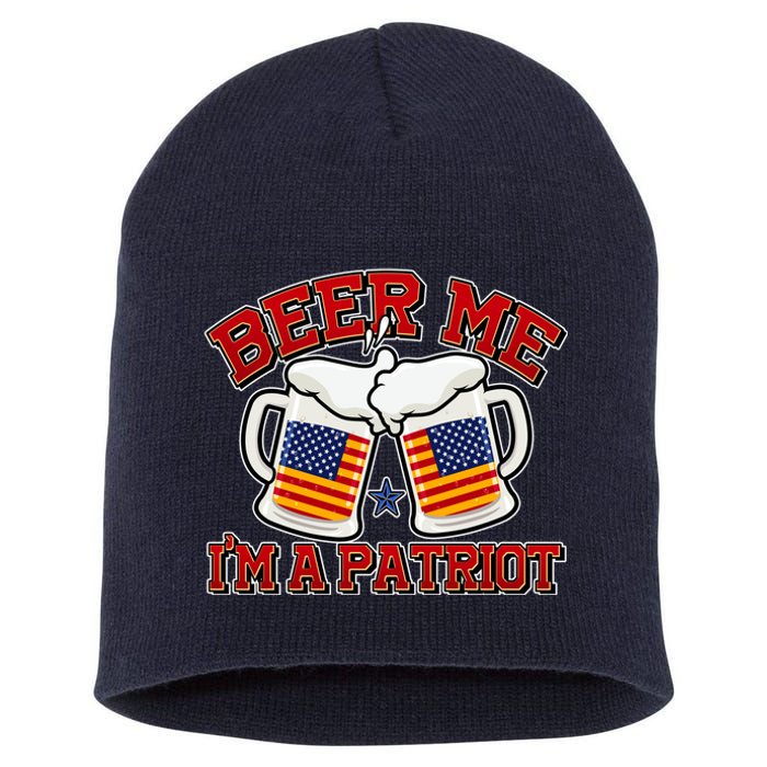 Beer Me I'm A Patriot USA Flag Beer Mugs Short Acrylic Beanie