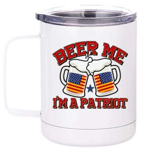 Beer Me I'm A Patriot USA Flag Beer Mugs 12 oz Stainless Steel Tumbler Cup