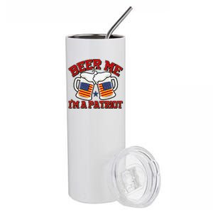 Beer Me I'm A Patriot USA Flag Beer Mugs Stainless Steel Tumbler