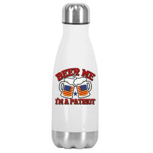 Beer Me I'm A Patriot USA Flag Beer Mugs Stainless Steel Insulated Water Bottle