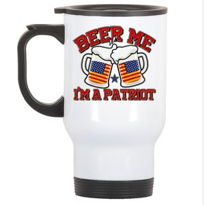 Beer Me I'm A Patriot USA Flag Beer Mugs Stainless Steel Travel Mug