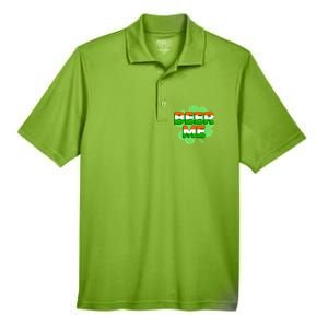 Beer Me St. Patrick's Day Irish Flag Clover Men's Origin Performance Pique Polo