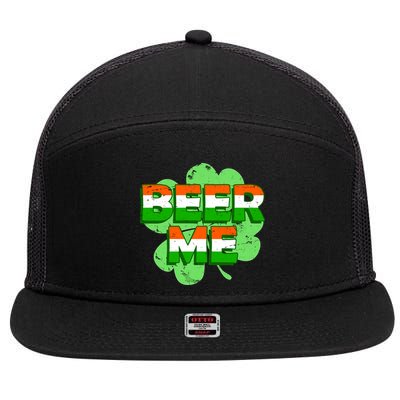 Beer Me St. Patrick's Day Irish Flag Clover 7 Panel Mesh Trucker Snapback Hat