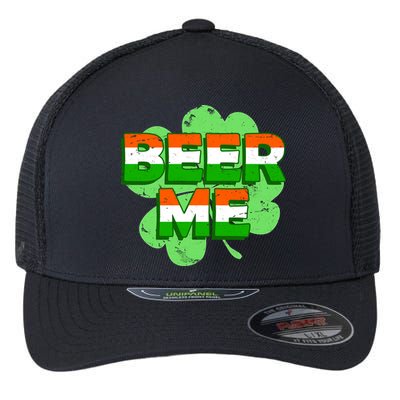 Beer Me St. Patrick's Day Irish Flag Clover Flexfit Unipanel Trucker Cap