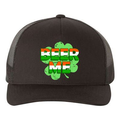 Beer Me St. Patrick's Day Irish Flag Clover Yupoong Adult 5-Panel Trucker Hat