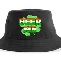 Beer Me St. Patrick's Day Irish Flag Clover Sustainable Bucket Hat
