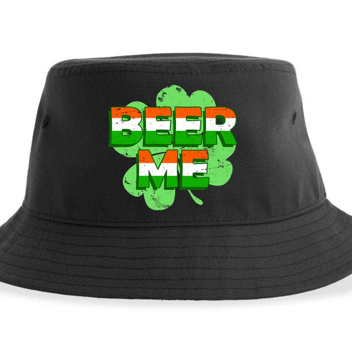 Beer Me St. Patrick's Day Irish Flag Clover Sustainable Bucket Hat
