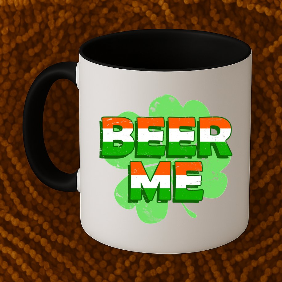 Beer Me St. Patrick's Day Irish Flag Clover Mug