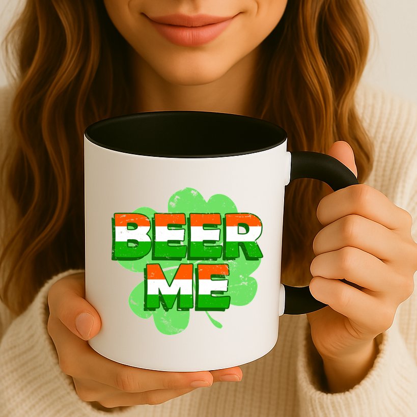 Beer Me St. Patrick's Day Irish Flag Clover Mug