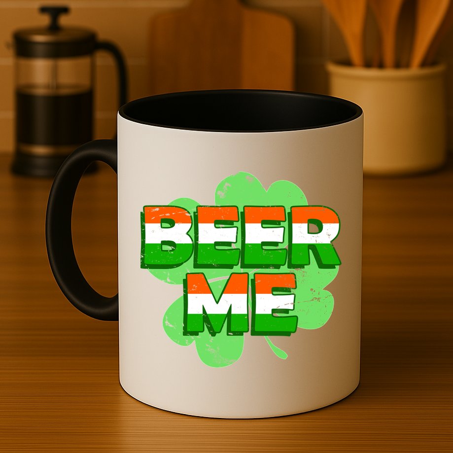 Beer Me St. Patrick's Day Irish Flag Clover Mug