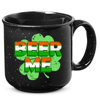 Beer Me St. Patrick's Day Irish Flag Clover 15oz Campfire Ceramic Mug