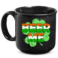 Beer Me St. Patrick's Day Irish Flag Clover 15oz Campfire Ceramic Mug