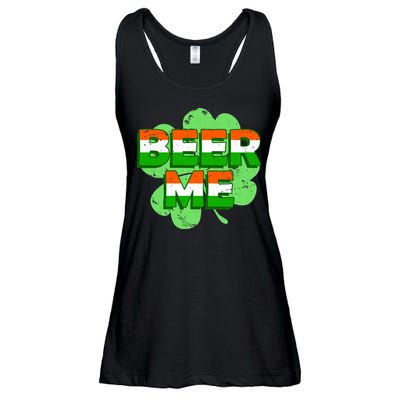 Beer Me St. Patrick's Day Irish Flag Clover Ladies Essential Flowy Tank