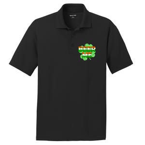 Beer Me St. Patrick's Day Irish Flag Clover PosiCharge RacerMesh Polo