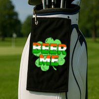 Beer Me St. Patrick's Day Irish Flag Clover Golf Towel