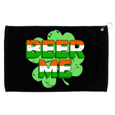 Beer Me St. Patrick's Day Irish Flag Clover Grommeted Golf Towel