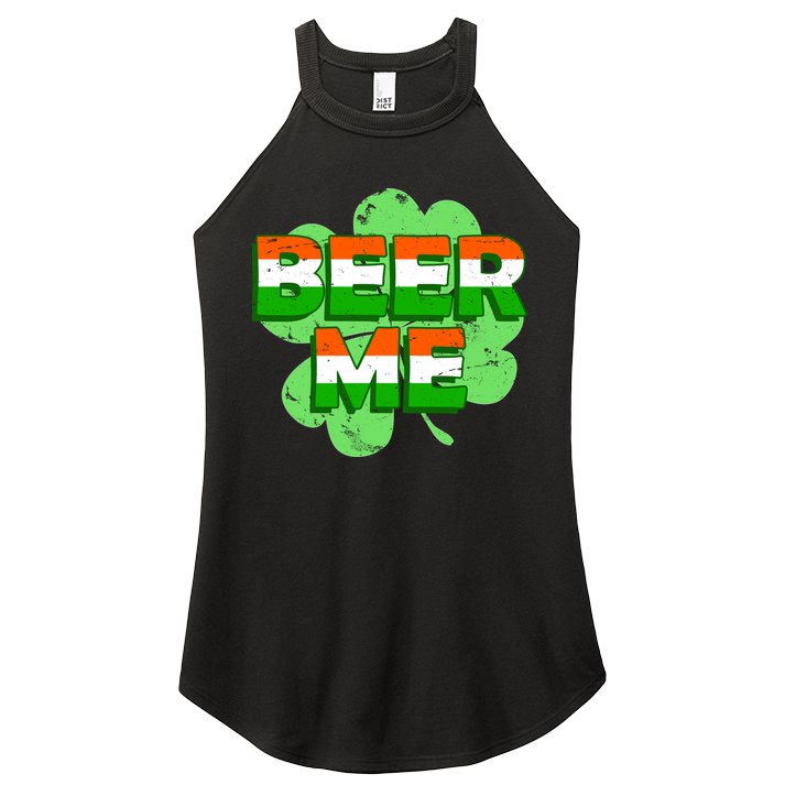 Beer Me St. Patrick's Day Irish Flag Clover Women's Perfect Tri Rocker Tank