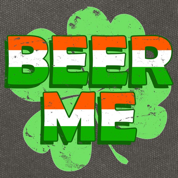 Beer Me St. Patrick's Day Irish Flag Clover Cotton Canvas Backpack