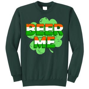 Beer Me St. Patrick's Day Irish Flag Clover Sweatshirt