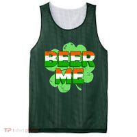 Beer Me St. Patrick's Day Irish Flag Clover Mesh Reversible Basketball Jersey Tank