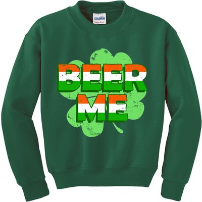 Beer Me St. Patrick's Day Irish Flag Clover Kids Sweatshirt
