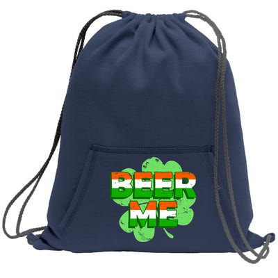 Beer Me St. Patrick's Day Irish Flag Clover Sweatshirt Cinch Pack Bag