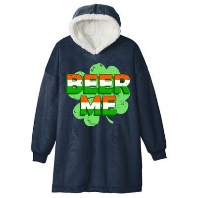 Beer Me St. Patrick's Day Irish Flag Clover Hooded Wearable Blanket