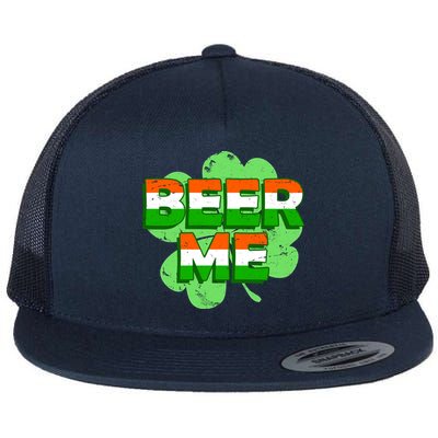 Beer Me St. Patrick's Day Irish Flag Clover Flat Bill Trucker Hat