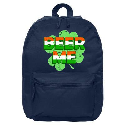 Beer Me St. Patrick's Day Irish Flag Clover 16 in Basic Backpack