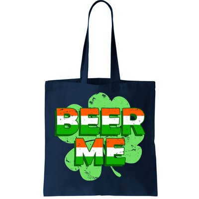 Beer Me St. Patrick's Day Irish Flag Clover Tote Bag