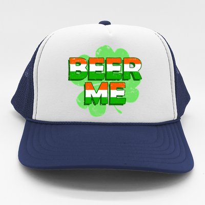 Beer Me St. Patrick's Day Irish Flag Clover Trucker Hat