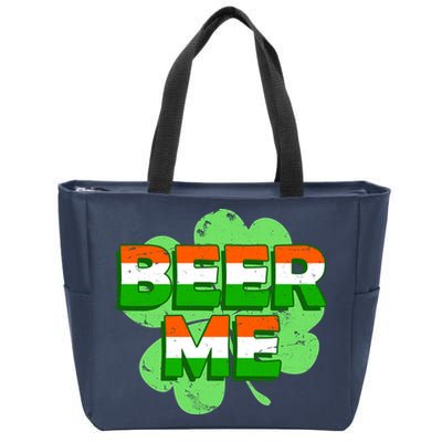 Beer Me St. Patrick's Day Irish Flag Clover Zip Tote Bag