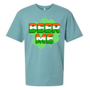 Beer Me St. Patrick's Day Irish Flag Clover Sueded Cloud Jersey T-Shirt