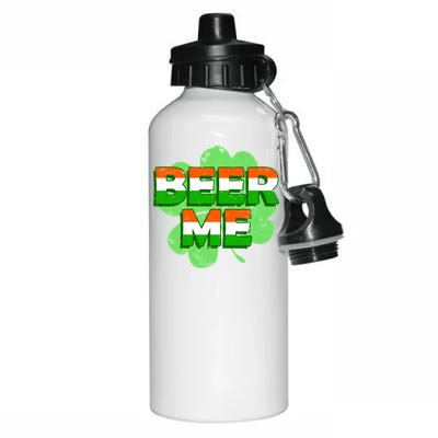 Beer Me St. Patrick's Day Irish Flag Clover Aluminum Water Bottle